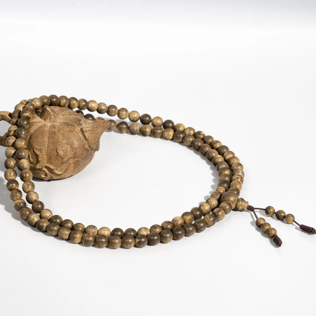 满江红 沉香菩萨棋沉香/圆珠0.7长串/22g/天然沉香手串TY28