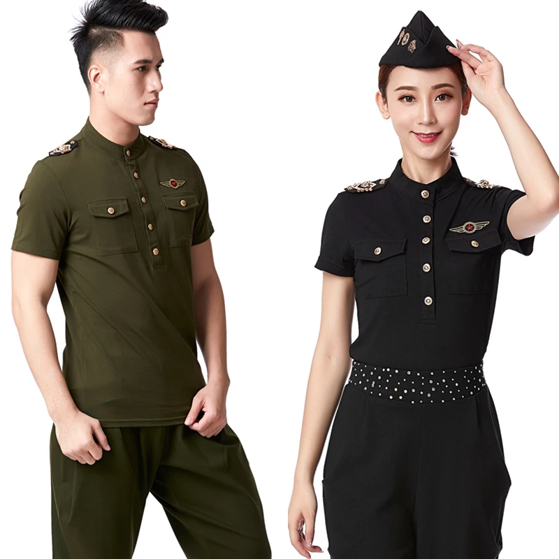 （老师同款）秋季T恤女广场舞上衣男吉特巴舞蹈服水兵舞服装舞蹈服