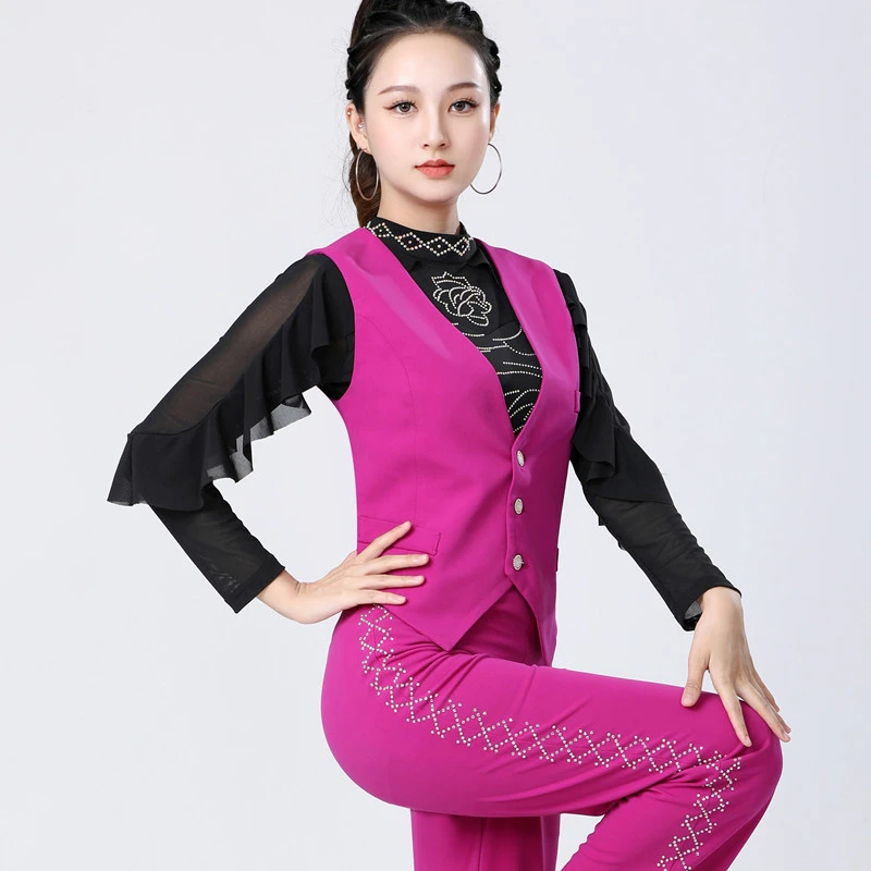 马甲女上衣水兵舞服装吉特巴舞蹈服跳舞衣交谊舞团体演出新款马夹