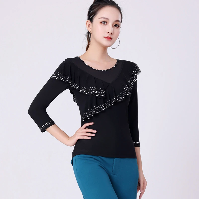 广场舞服装女舞蹈服女装跳舞衣服吉特巴上衣交谊舞演出服新款长袖