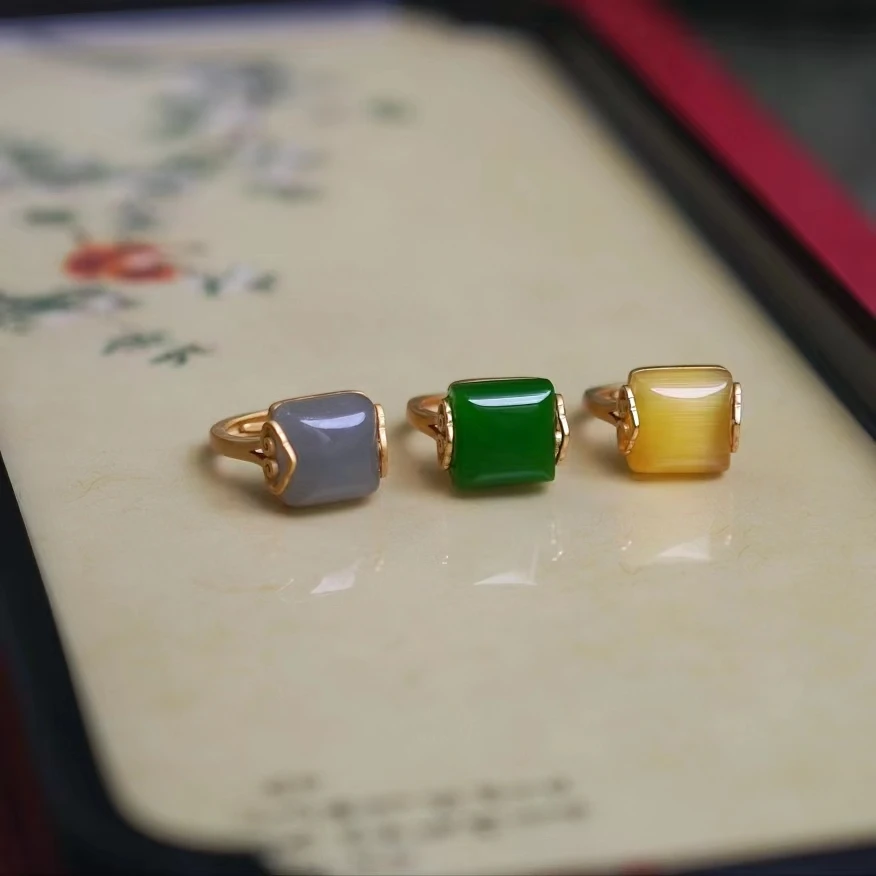 合金仿水晶戒指 【弟弟家】｜思君｜宝藏店铺三色方块琉璃戒指