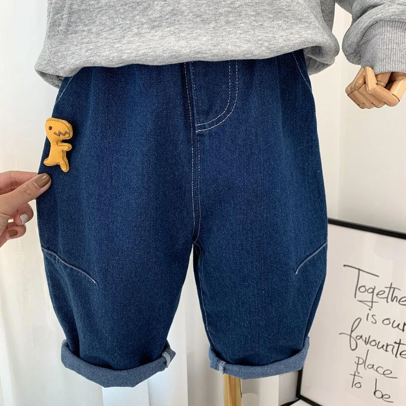 男童裤子2024新款洋气小童女宝宝秋季百搭休闲长裤儿童宽松牛D50