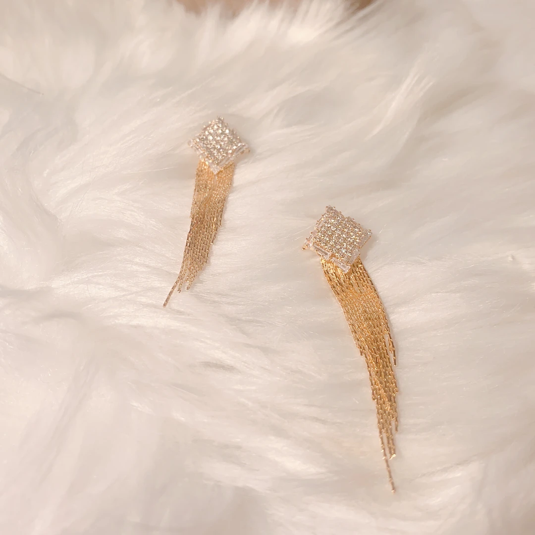 铜合金耳饰 高级感几何萎形耳环潮百搭韩国气质网红简约耳环5521