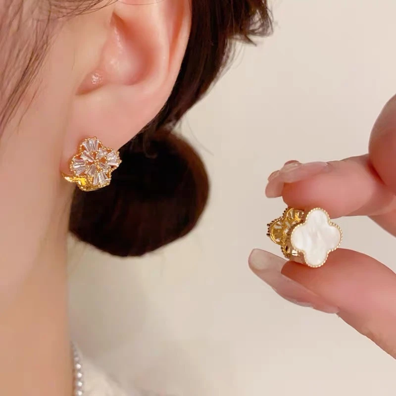 铜合金耳饰 气质时尚法式简约小巧精致两戴设计感甜美耳环5570