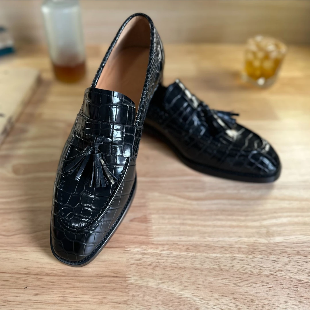 全进口尼罗休闲四季一脚蹬乐福时尚潮流百搭商务真皮鞋休闲乐福鞋