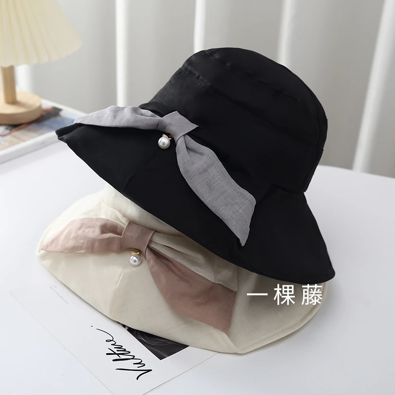 一棵藤2024日系新款亚麻防晒渔夫帽遮阳防晒帽休闲太阳帽百搭ykt