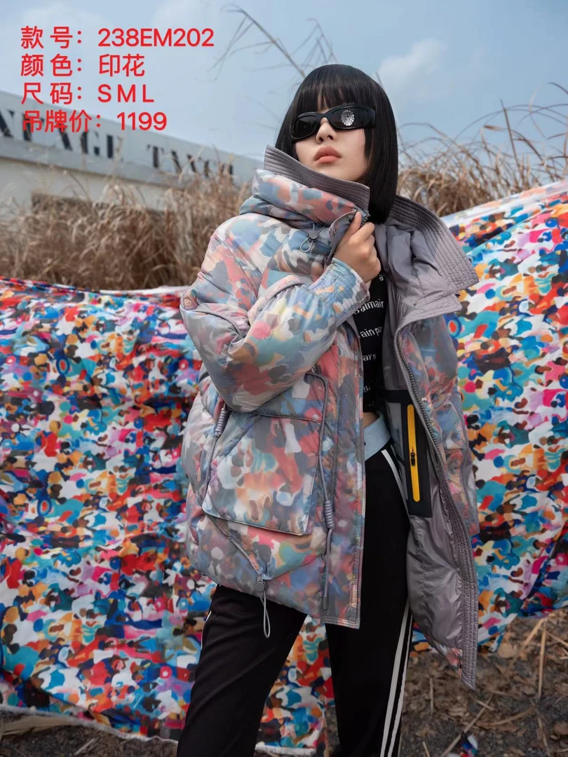 品质90白鸭绒欧根纱短款羽绒服百搭加厚连帽宽松防风冬季M1201