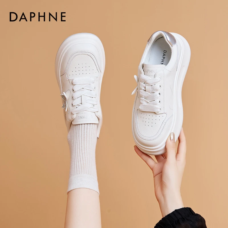 达芙妮网红小白鞋女ins潮2024夏新款松糕厚底运动鞋百搭休闲板鞋