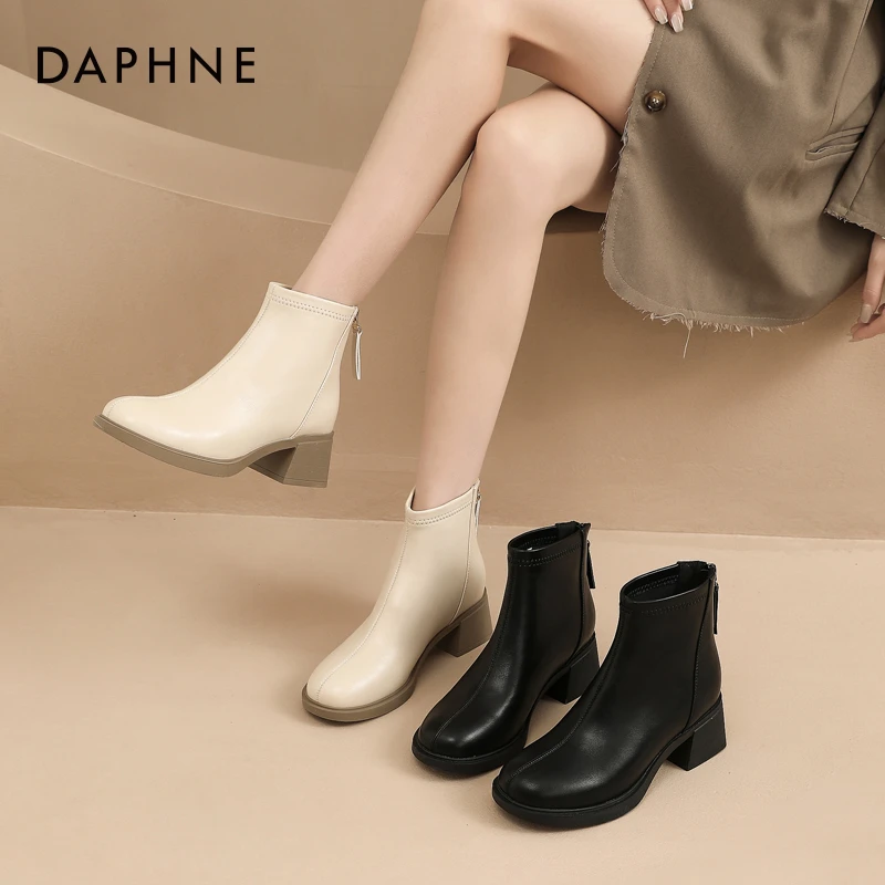 Daphne/达芙妮英伦风马丁靴加绒女靴2025冬季小短靴洋气又时尚靴
