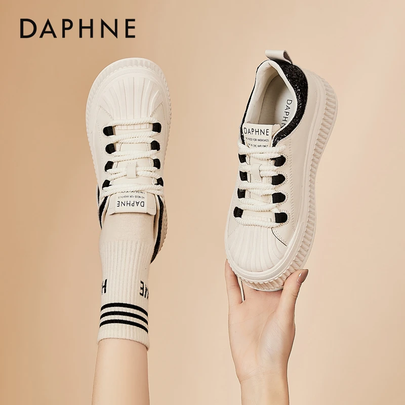 厚底百搭贝壳头小白鞋2025春季新款休闲运动饼干鞋女