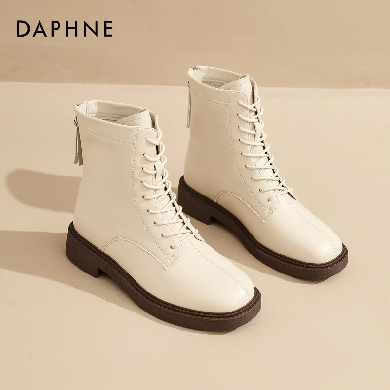 达芙妮厚底英伦风马丁靴女款2024年秋冬爆款显脚小单靴子时尚短靴