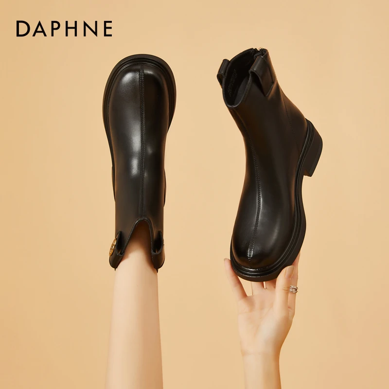 达芙妮爆款百搭小短靴洋气又2025秋冬马丁靴英伦风复古切尔西靴女