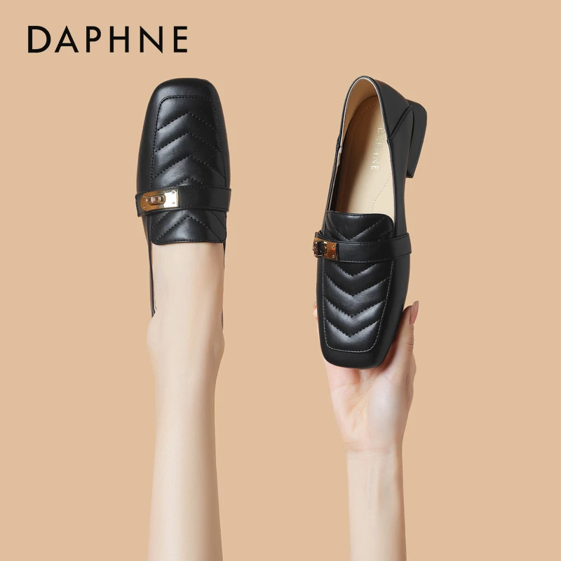达芙妮法式复古软底单鞋女2025秋季一脚蹬新款软底懒人英伦小皮鞋