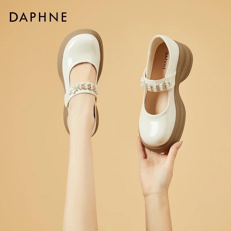 达芙妮玛丽珍女鞋2025秋季秋法式厚底乐福鞋百搭单鞋英伦风小皮鞋