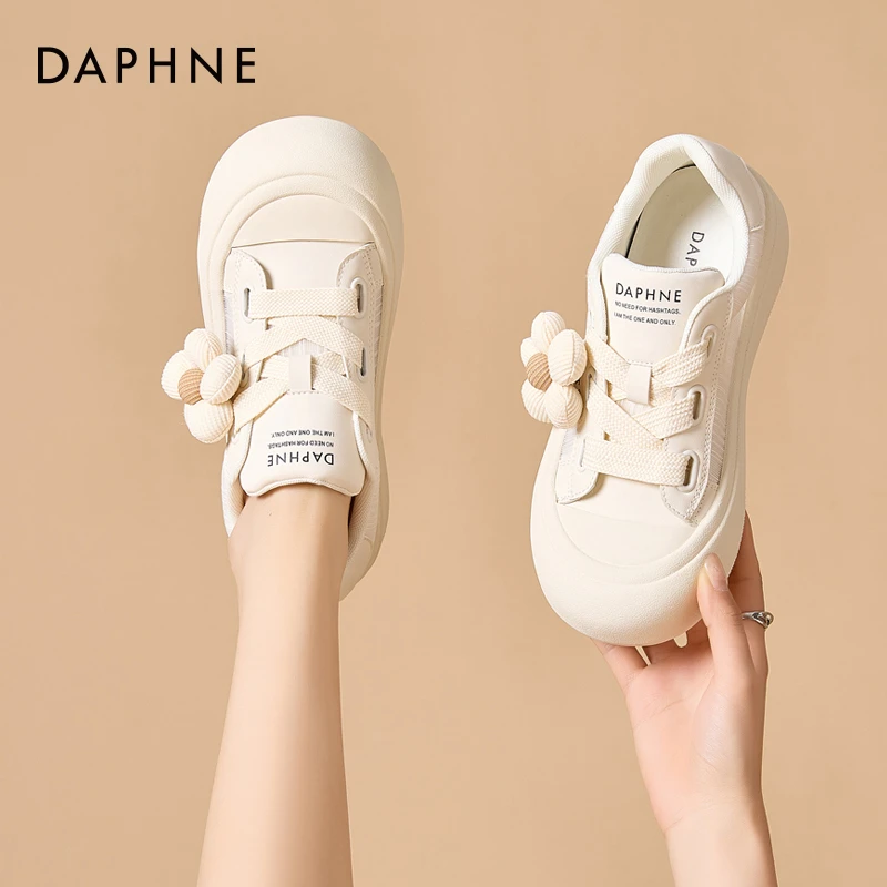 达芙妮厚底小白鞋女秋季2025新款舒适丑萌大头鞋运动休闲百搭板鞋