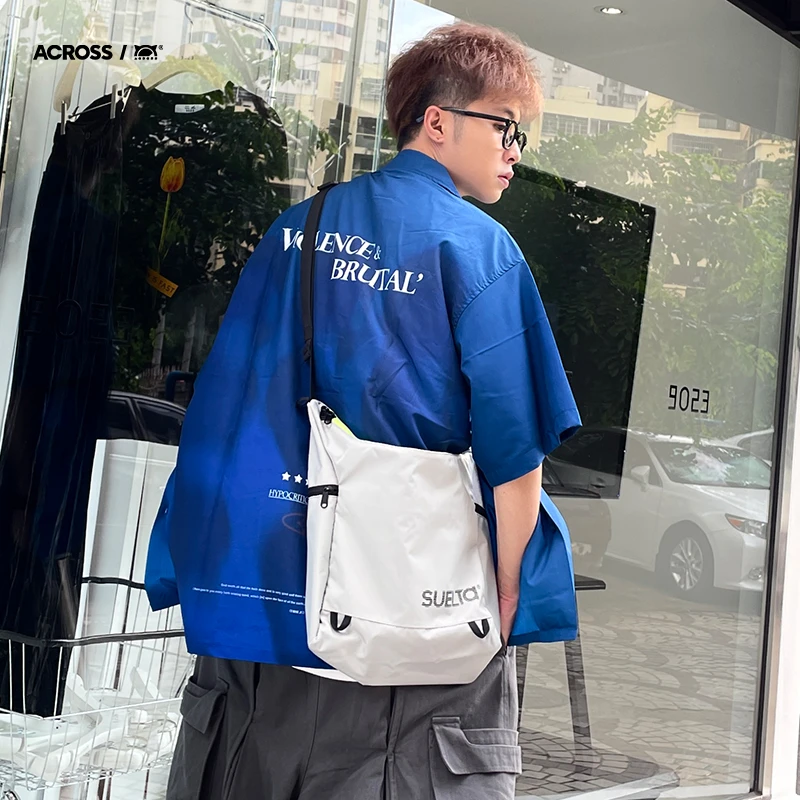across原创潮牌斜挎包男运动健身包时尚休闲单肩包防水邮差包挎包