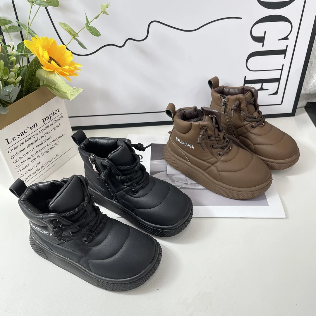 B17   A3308/3308儿童冬季新款舒适百搭皮面面包短靴27-37