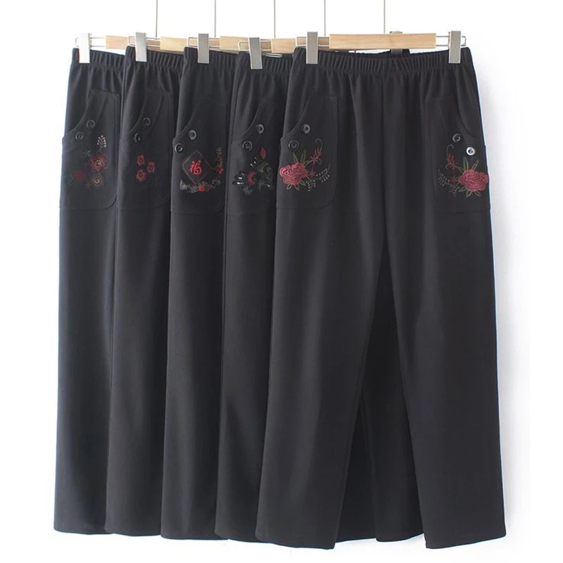 中老年女裤秋冬款加绒加厚宽松老人长裤女大码奶奶裤子休闲妈妈裤