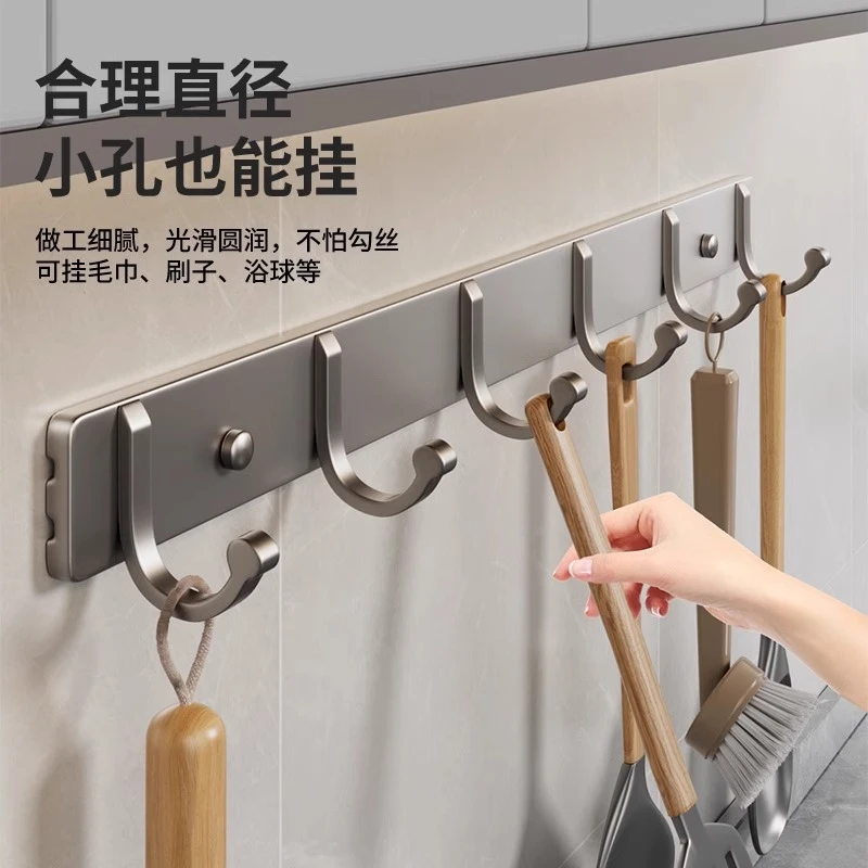 太空铝挂衣钩浴室卫生间衣帽墙上钩门后排钩挂衣架强力粘钩挂钩