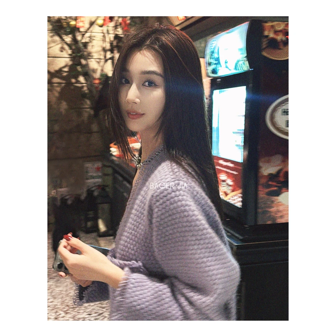 3-【温柔】宝儿家含幂BF46724410冬季新款慵懒风梦影紫针织上衣背心