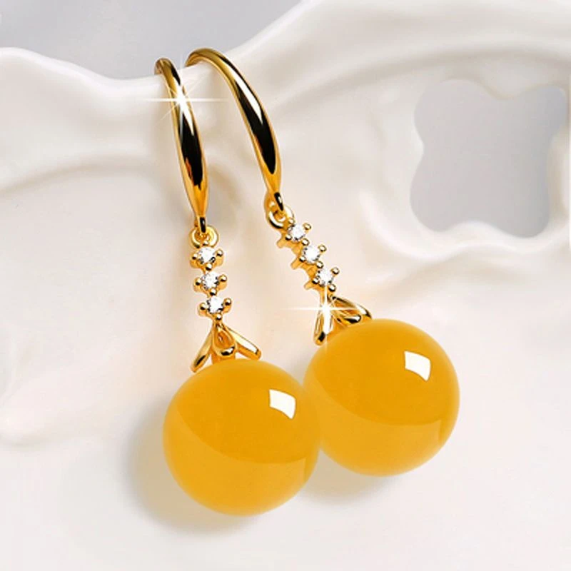 S925纯银玛瑙耳环高端瘦脸长气质百搭耳环防过敏