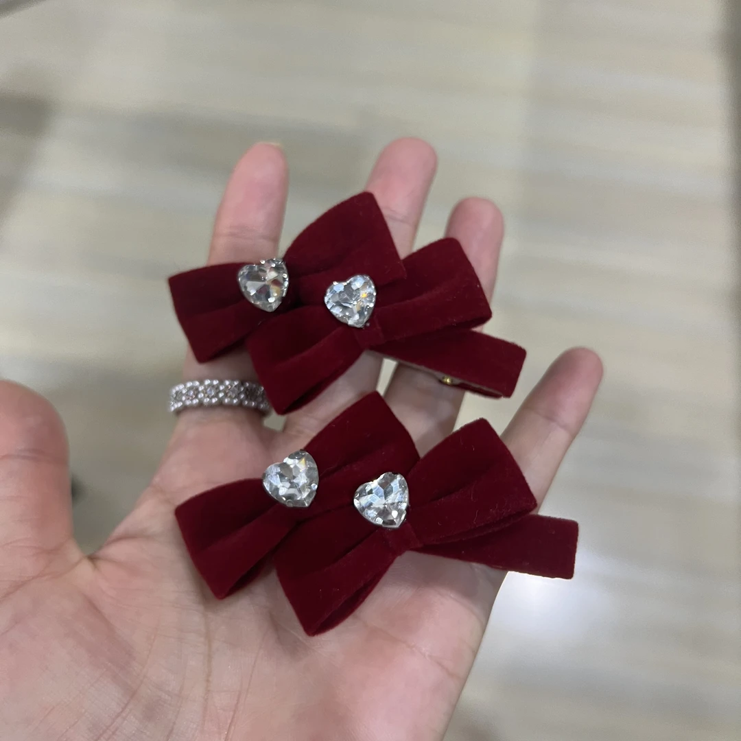 安可拉红桃心钻对夹366