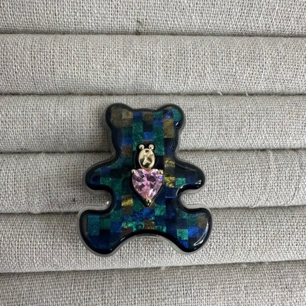 原创时尚设计爱心醋酸小熊发夹468