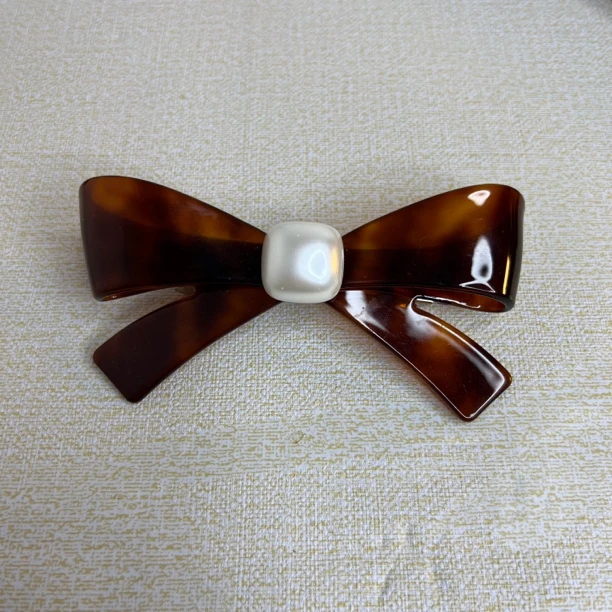 原创设计醋酸珍珠蝴蝶结发夹009