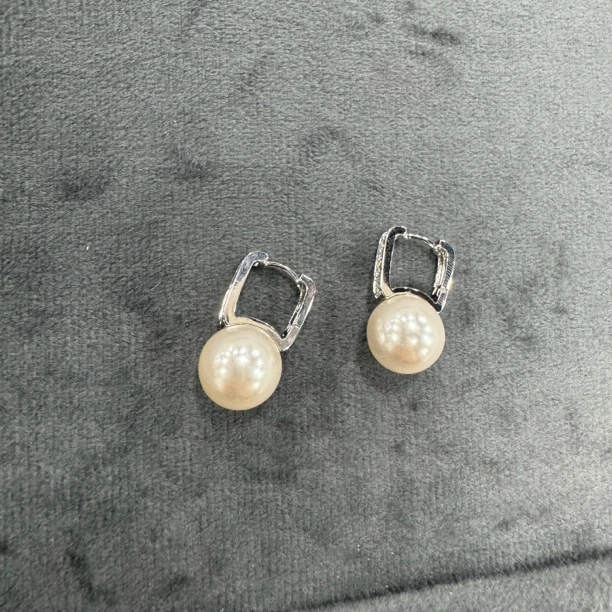 合金耳饰 复古优雅圆形珍珠耳环971