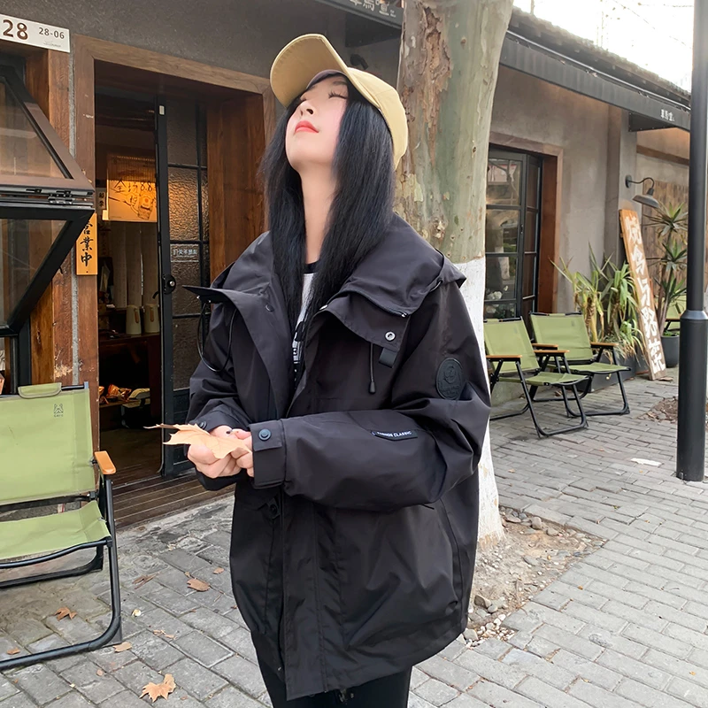 HFJY/和锋金羽2024新款春秋季外套男女同款冲锋衣短款情侣装休闲