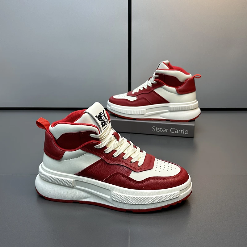 秋冬季轻奢高档男鞋运动休闲鞋潮流百搭时尚潮鞋男士高帮舒适潮鞋