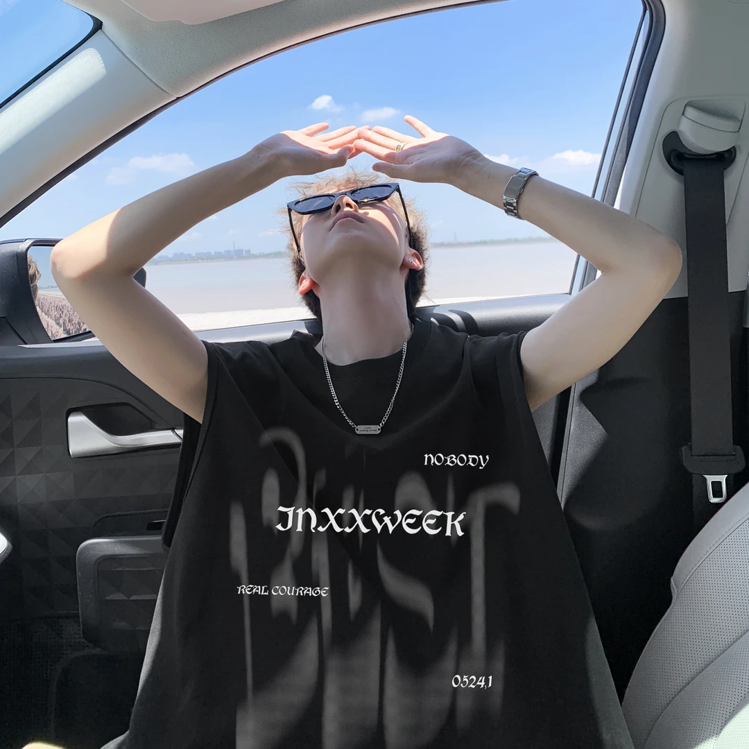 外穿字母背心t恤男夏季美式纯棉情侣T恤宽松百搭休闲无袖上衣潮牌