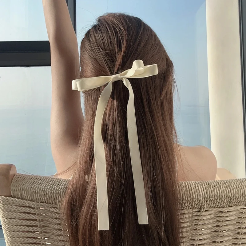 少女超仙蝴蝶结飘带流苏发夹芭蕾森系半扎发发夹头饰后脑勺发饰品