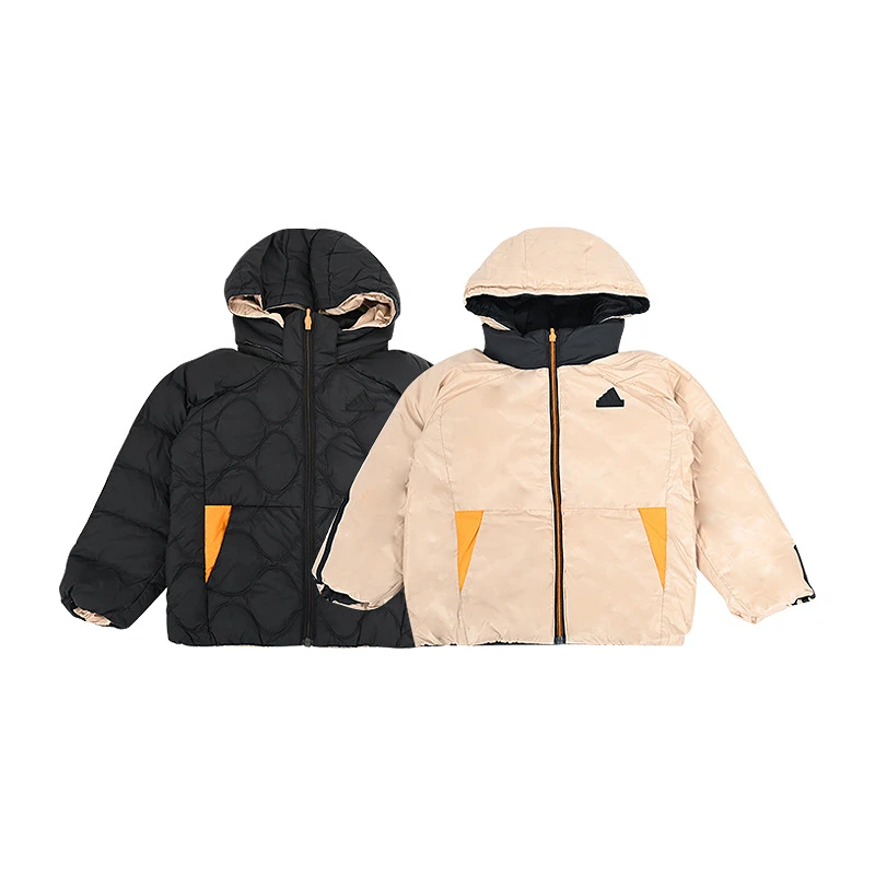 Adidas阿迪达斯冬季新款男小童连帽两面穿保暖休闲JJ5010