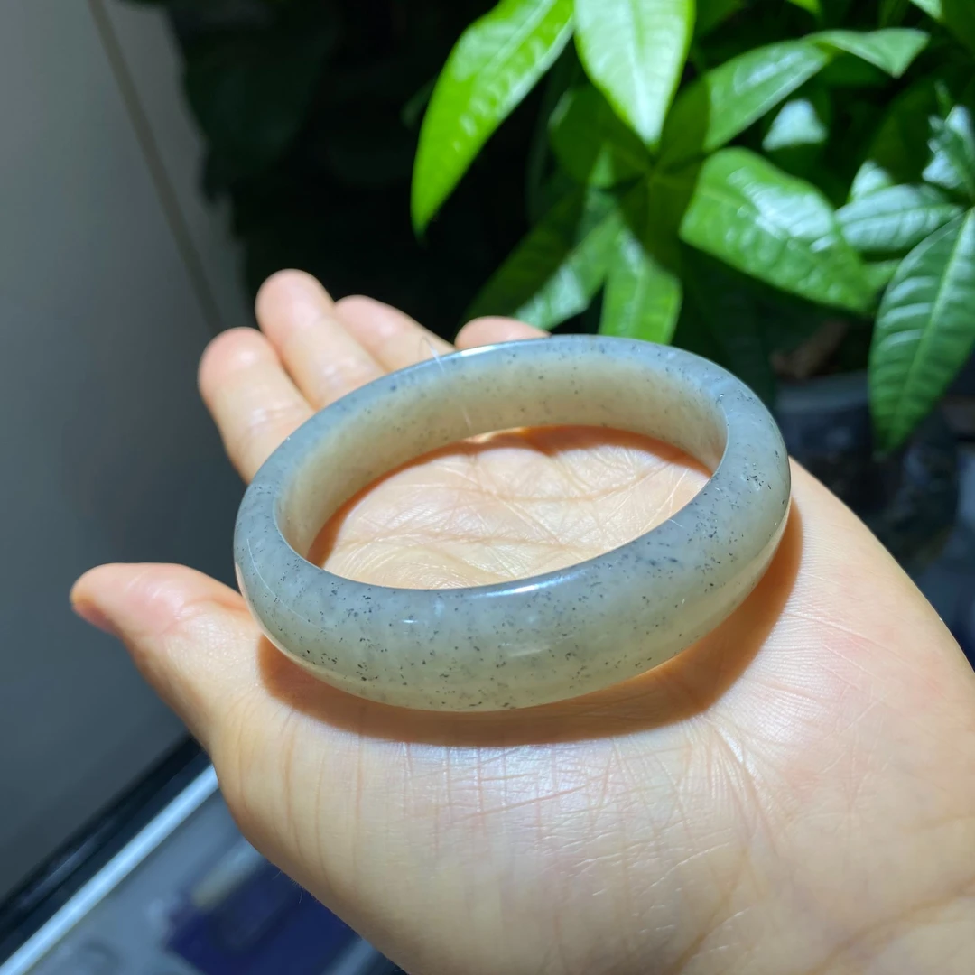 新疆和田玉钢板料青花宽版平安冰透油糯手镯（多样性发货发其一）