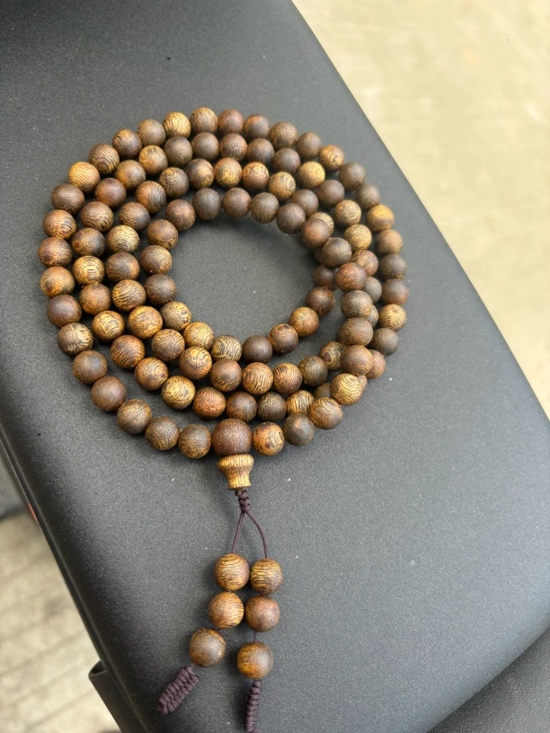 【森海沉香】27克虫漏老料乌身圆叶8mm手串（多样性发货一条）