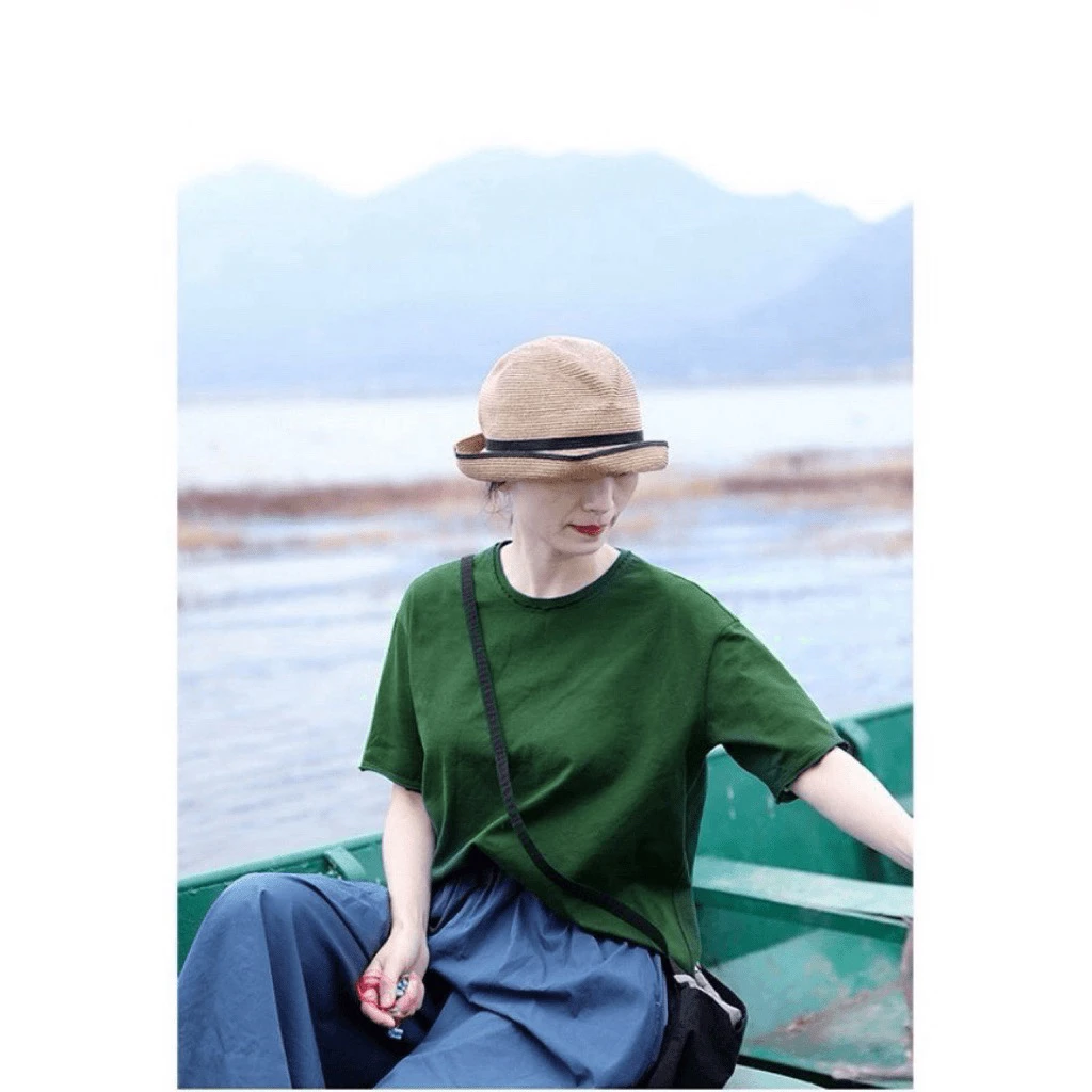 24年秋款木棉重磅短袖纯色T运动休闲百搭基础套头打底上衣