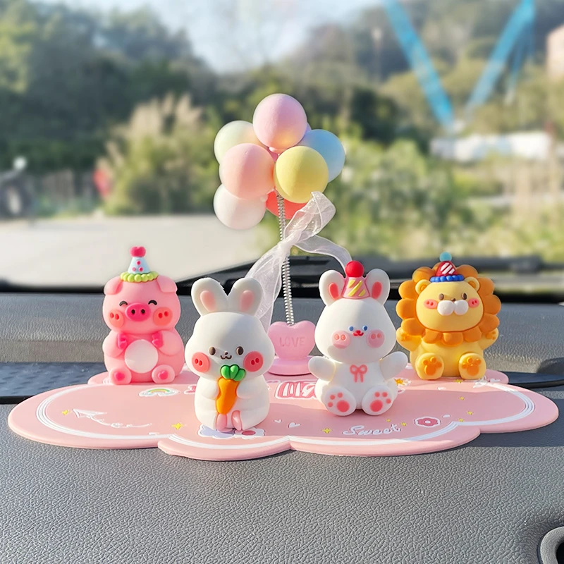 车内饰品摆件可爱网红卡通兔子创意车载兔年玩偶汽车中控台装饰女