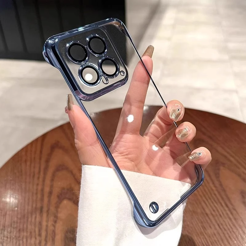 适用小米14pro手机壳Xiaomi13电镀无边框小米12保护套14ultra透明