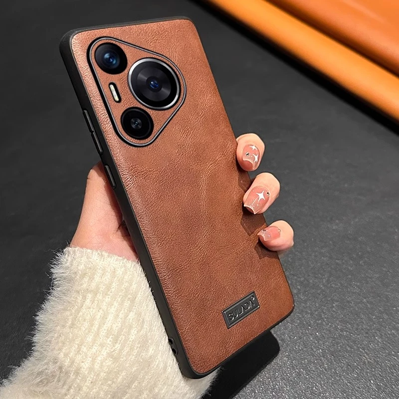 适用华为Pura70手机壳mate70/60荣耀magic7高档皮纹保护套nova13p