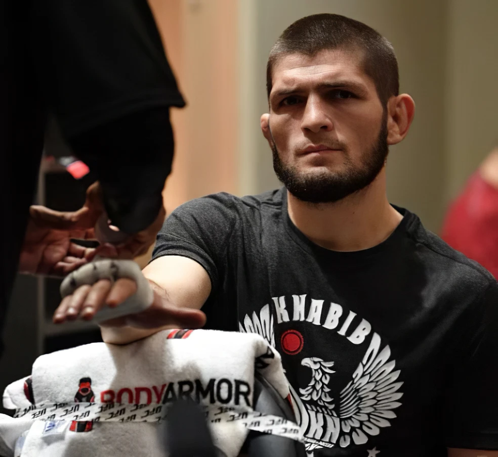 UFC鹰派上衣不败神话小鹰哈比布同款T恤男士硬汉美式重磅百搭ins