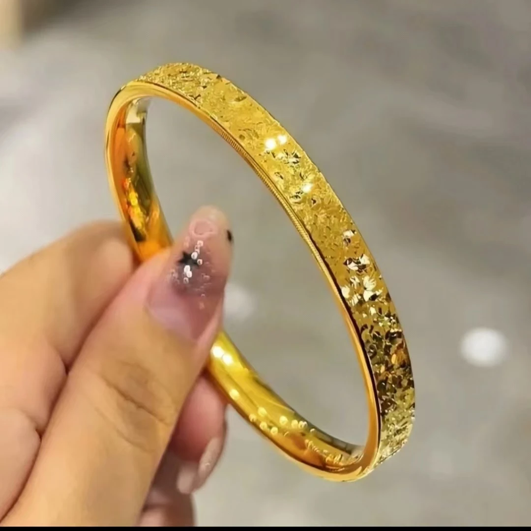 铜合金手链 爆闪碎冰冰闭口古法手镯