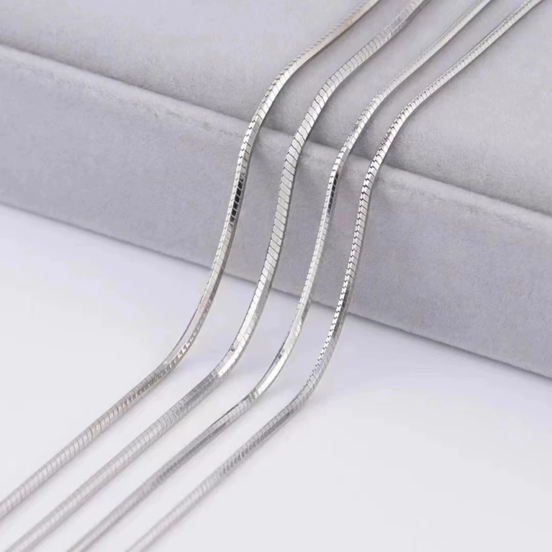 链子925银 男士925纯银八角蛇骨项链50公分时尚个性百搭