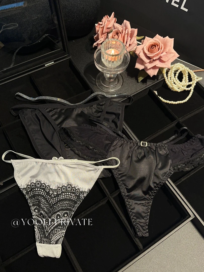 “情调巴黎” 法式轻奢风设计感缎面蕾丝内裤