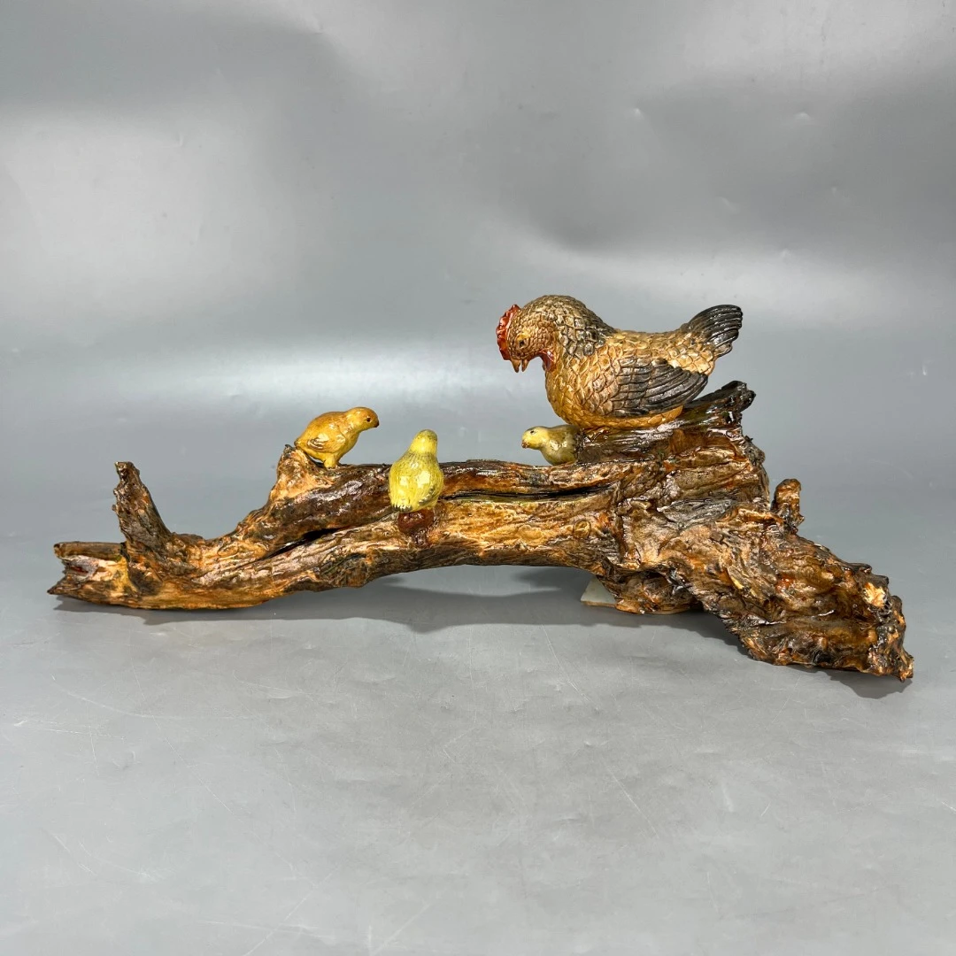 仿生瓷枯木逢春摆件