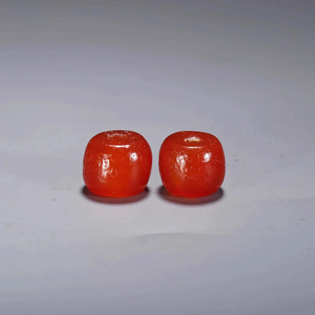 【济文阁】JGS20121027清代 福.红玛瑙对珠