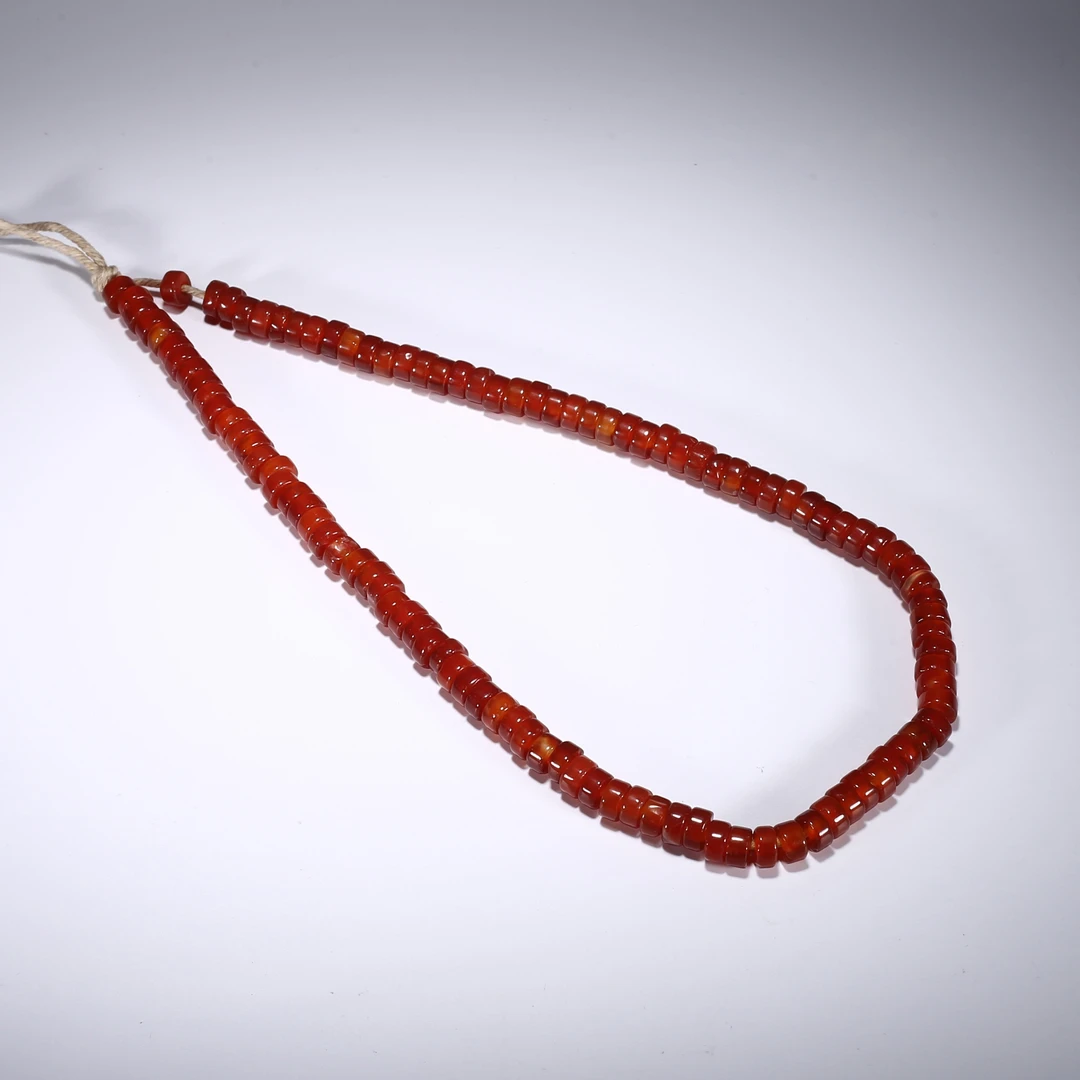 【济文阁】JWYS20120824清晚期 红玛瑙直切珠项链