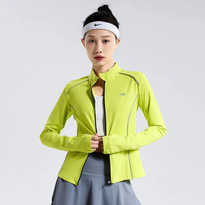 跑步运动长袖女速干衣显瘦修身型训练全拉链开衫运动T恤外套23030