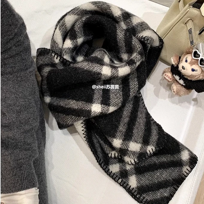 【sheii苏茵茵】全智贤同款~B*r家格纹羊毛保暖围巾女冬季披肩