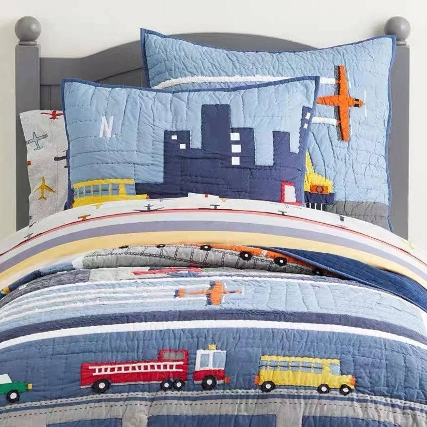 汽车派对 重工贴布绣 手工被